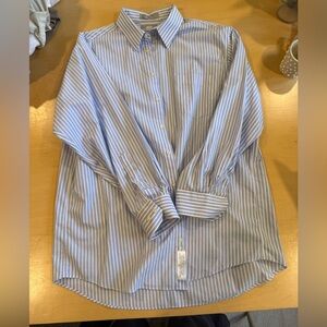 Stafford Light Blue and White Striped Shirt